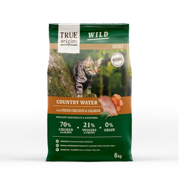 True Origins Wild Adult Country Water Pollo y Salmón pienso para gatos 6 kg