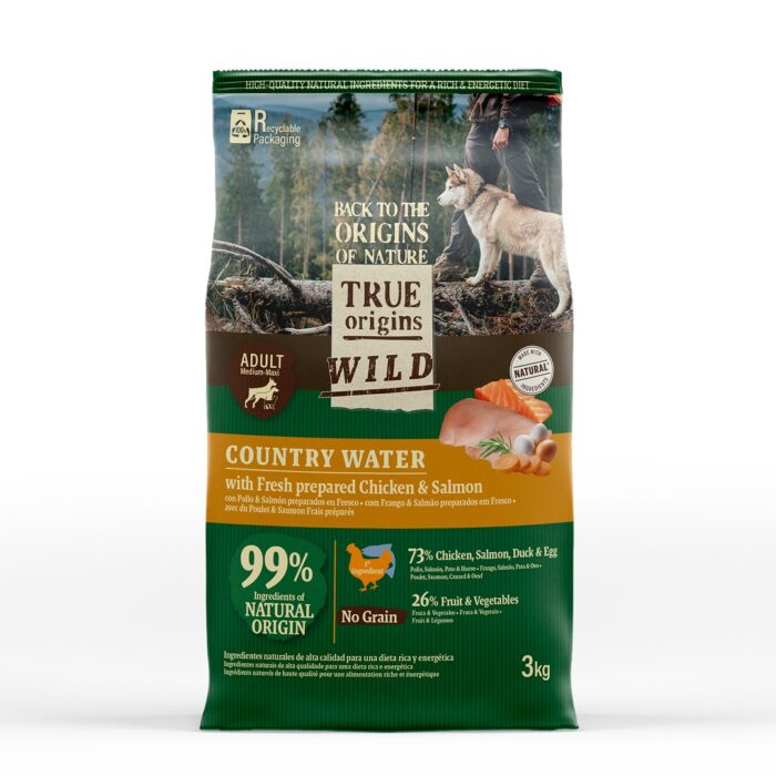True Origins Wild Adult Country Water Pollo y Salmón pienso para perros