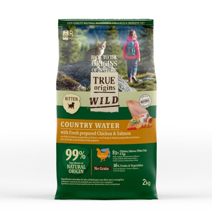 True Origins Wild Kitten Country Water Pollo y Salmón pienso