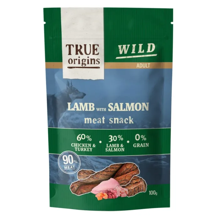 True Origins Tiras Wild Adult Cordero con Salmón para perros