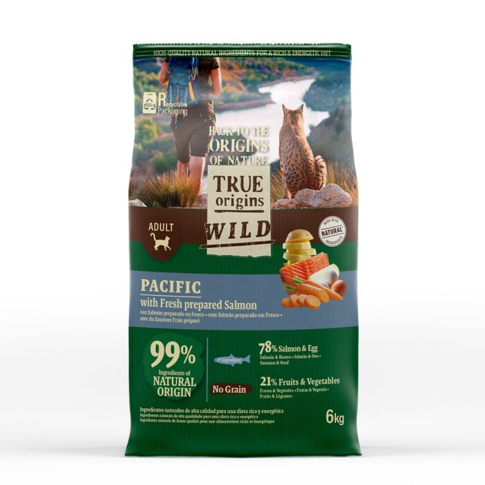 True Origins Wild Adult Pacific Salmón pienso para gatos - Imagen 2