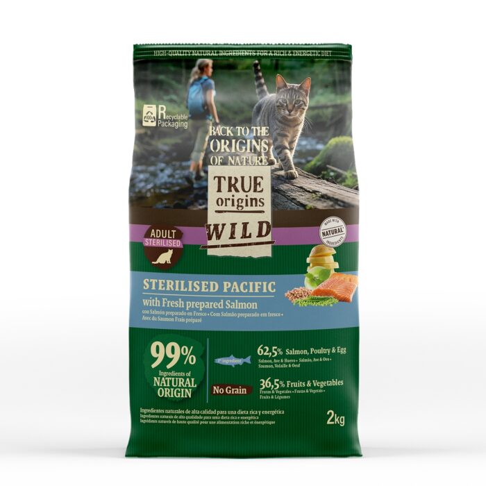 True Origins Wild Esterilizado Pacific Salmón pienso para gatos