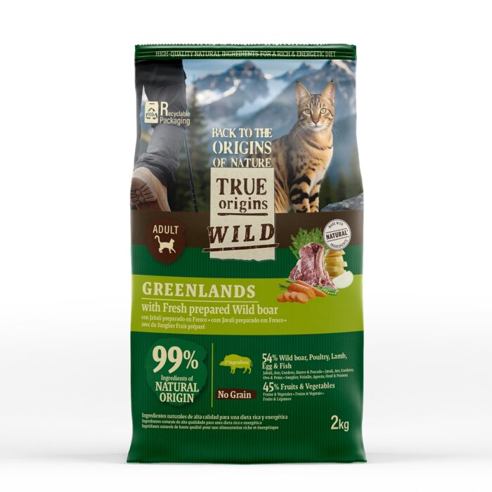 True Origins Wild Greenlands Jabalí pienso para gatos