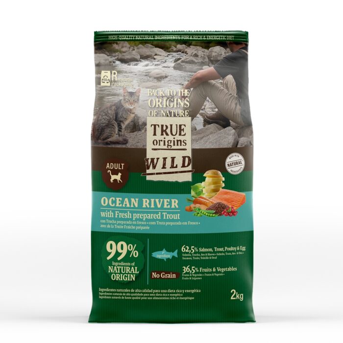 True Origins Wild Ocean River Salmón y Trucha pienso para gatos