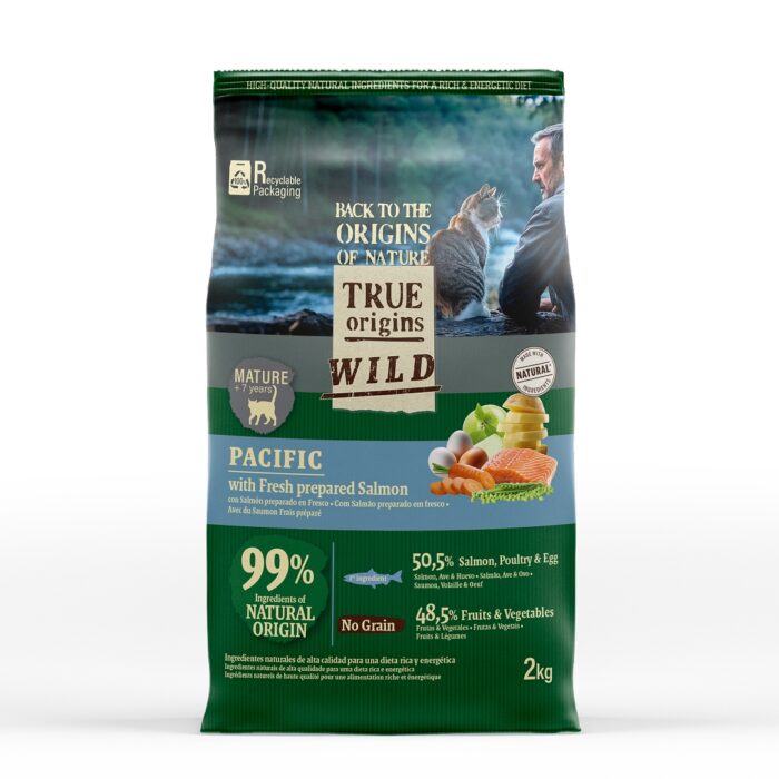 True Origins Wild Pacific Salmón pienso para gatos senior