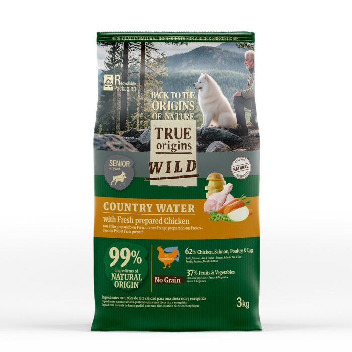 True Origins Wild Senior Country Water Pollo pienso para perros